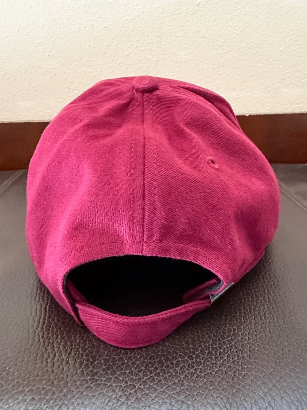 Prague Maroon Red Baseball Cap w/Adjustable Strap & Embroidered Gold Lion Emblem